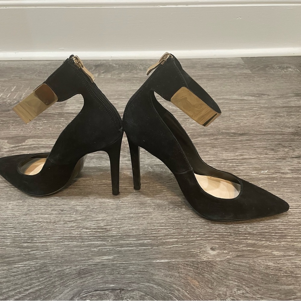 Black Suede Zara Basics Heels - Picture 4 of 5
